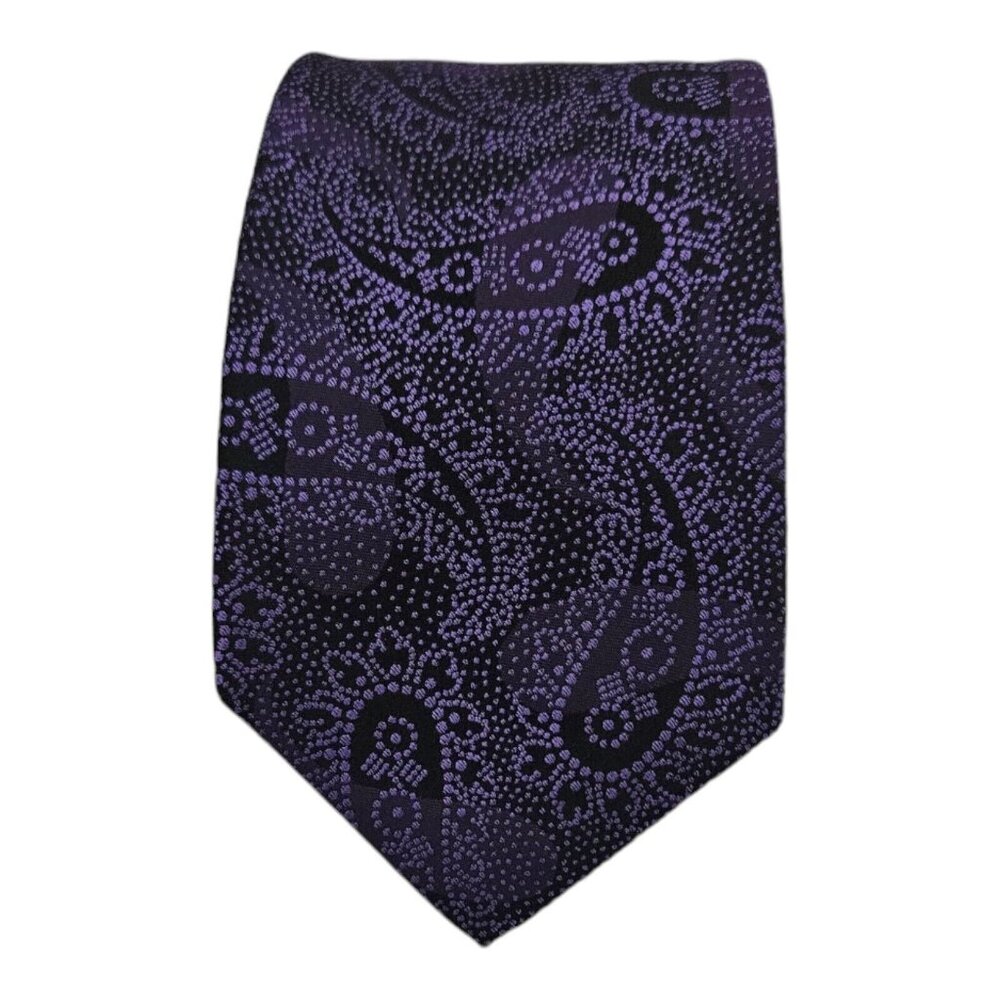 MURANO Purple Paisley Silk Tie USA 60"/ 3.4" EC